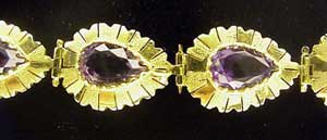 Dark Amethyst Bracelet 3 cts Gold each Stone